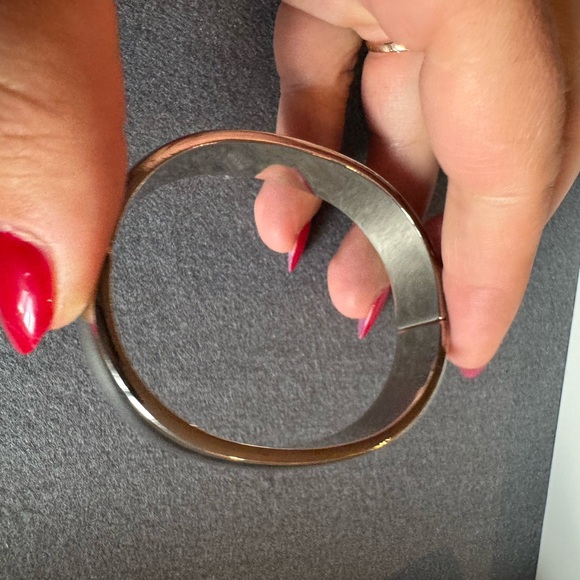 925 Sterling silver wide hinged bracelet 63g